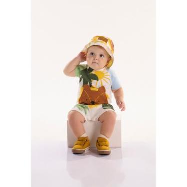 Imagem de Macaquinho para Bebê Menino em Meia Malha Três e Já, Off, White, M