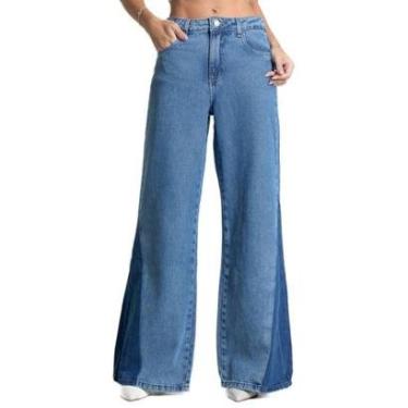 Imagem de Calça Jeans Sawary Wide Leg - 282277 - Azul médio 38-Feminino