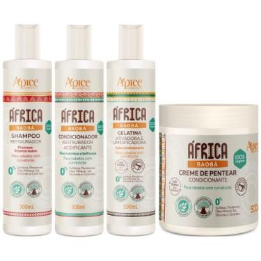 Imagem de Kit Apse África Baobá Shampoo + Condicionador + Gelatina + Creme De Pe