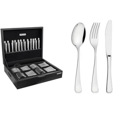 Imagem de Faqueiro Tramontina Inox Mônaco 66917217 101 Peças, Prata, 101