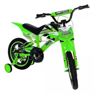 Imagem de Bicicleta Unitoys Moto Cross Aro 16 Freios Vbrakes Verde
