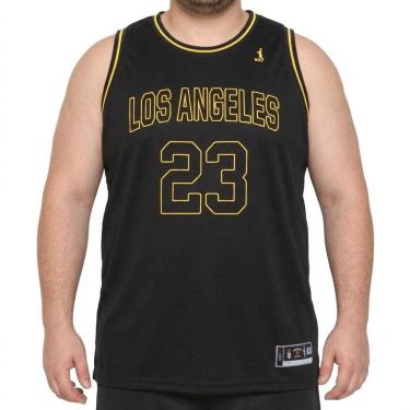 Imagem de Regata Basquete M10 Plus Size Los Angeles 23 Alt2 Preto-Masculino