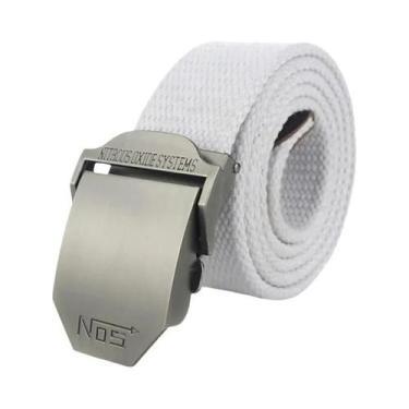 Imagem de Cinto De Lona Preto Para Homens Com Fivela De Metal De Luxo, Cinto Tát