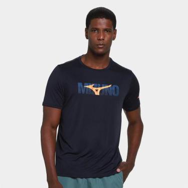 Imagem de Camiseta Mizuno Energy Stamp III Masculina, Azul escuro, P