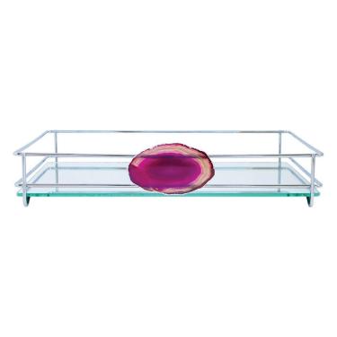 Imagem de Bandeja Hara Fence Ágata Cromada 10X20 Cm