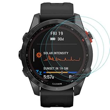 Imagem de Pacote com 3 películas para smartwatch Garmin Fenix 7S Solar de vidro temperado para smartwatch Fenix 7S / 7S Solar [rigidez 2.5D 9H][antirrisco]