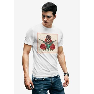 Imagem de Guns N' Roses - Camiseta Masculina Flores e Armas
