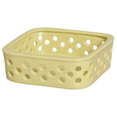 Imagem de Cestinha Quadrada Vasada Ceramicas Pegorin Creme