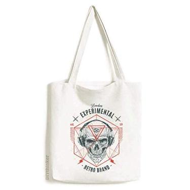 Imagem de Bolsa indiana de lona com estampa de esqueleto Sacrifice Totem, bolsa de compras casual