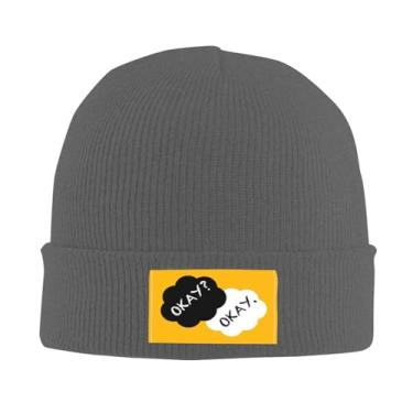 Imagem de Gorro personalizado de inverno personalizado gorro de malha design seu próprio texto/logotipo/imagem gorros para homens mulheres estilo preto 1, Cinza escuro, Tamanho Único