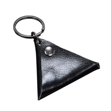 Imagem de Vaveren Estojo de para guitarra, mini porta-chaves de couro, acessórios com cordas, bolsa de armazenamento para guitarra acústica, preto