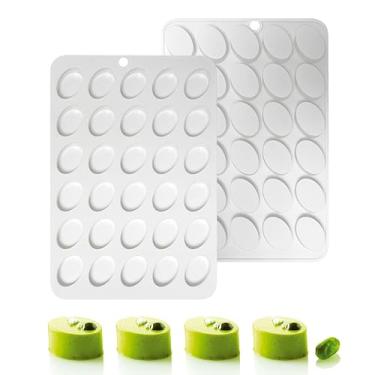 Imagem de Moldes redondos de biscoito de chocolate cilíndrico molde de silicone perfeito com cobertura de chocolate Oreos bolo doce pudim molde de sabão (D_ elíptico)