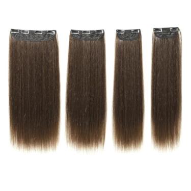 Imagem de CIADAZ Conjunto de 4 peças de clipes de extensão de cabelo longo e reto para mulheres, clipe em peças de peruca de aparência natural, fácil de usar, 22 polegadas de comprimento, 190 g de peso para pen