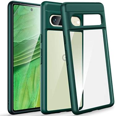 Imagem de C'estbien Capa Diamond Clear projetada para Google Pixel 7, [proteção contra quedas de grau militar] [nunca amarela] capa protetora rígida de policarbonato flexível à prova de choque para Google Pixel