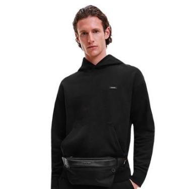 Imagem de Moletom Calvin Klein Masculino Canguru Hoodie CK Tag Preto-Masculino