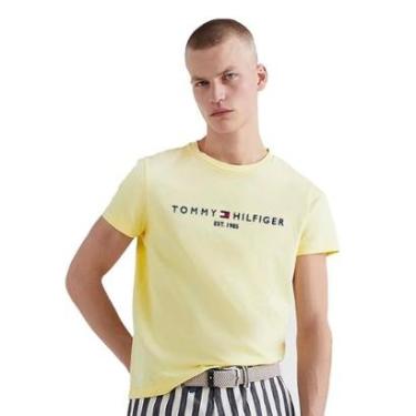 Imagem de Camiseta Tommy Hilfiger Core Logo Tee Amarelo Claro-Masculino
