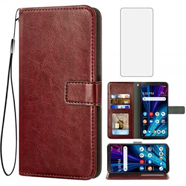 Imagem de Compatível com Alcatel TCL A3X A600DL Capa carteira de vidro temperado protetor de tela de couro flip capa suporte suporte acessórios celulares capas de telefone para TCLA3X TLC AX3 600DL 15.2 cm