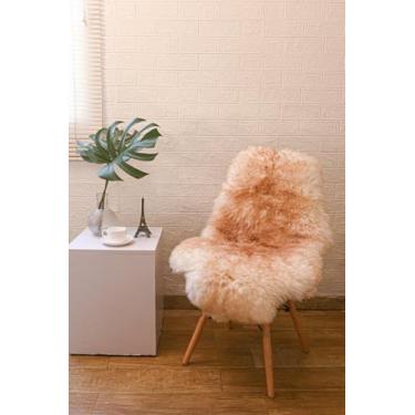 Imagem de Pelego de Ovelha Natural Mesclado Marrom Para Cadeira P Premium