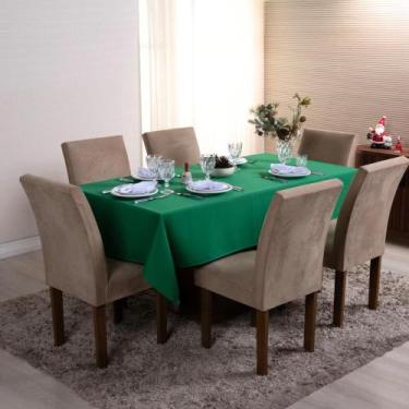 Imagem de Toalha de Mesa Basic 1,40m 4 Lugares Oxford Natal Verde - Home Fernand