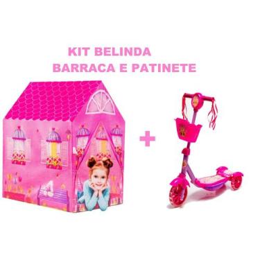 Imagem de Kit Barraca Belinda Com Patinete Rosa Para Meninas - DM Toys