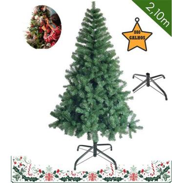 Imagem de Árvore de Natal 800 Galhos 2,10m de Altura Com Pé de Ferro  Pinheiro -