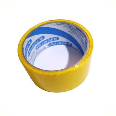 Imagem de Fita Adesiva 45mm X 40m Tipo Durex Largo Embalagem em Geral Amarelo c/