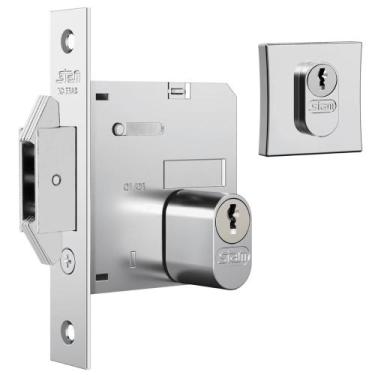 Imagem de Fechadura Porta De Correr Externa 1006 Ros.Quadrada Cromada - Stam