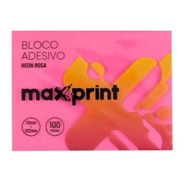 Imagem de Bloco adesivo rosa neon 76mm x 102mm 100 folhas maxprint