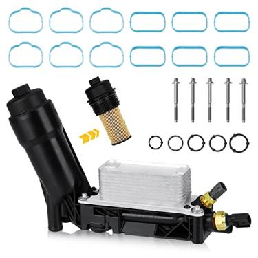 Imagem de Youxmoto 5184294AE Conjunto adaptador do refrigerador de óleo e filtro de óleo do motor, compatível com Chrysler 200 300 2011 2012 2013, Dodge Charger Journey Caravan Durango, para Jeep Wrangler 3.6L