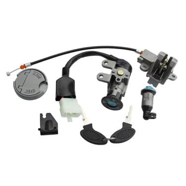 Imagem de GOOFIT Conjunto de chaves de interruptor de ignição para GY6 49cc 50cc Chinês Scooter Moped
