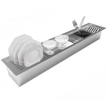 Imagem de CL90 Calha Úmida De Embutir Em Inox 90cm Com 5 Módulos - SARO