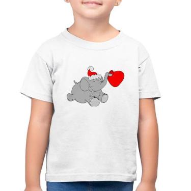 Imagem de Camiseta Algodão Infantil Elefante Noel - Foca na Moda, Branco, 4