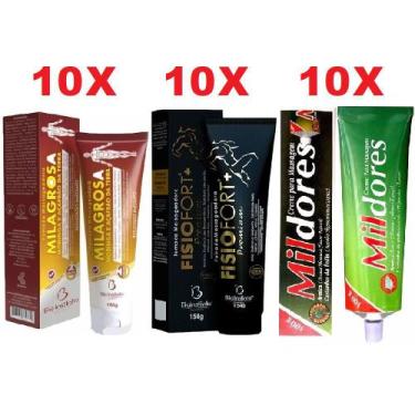 Imagem de Atacado Revenda 10 Pomada Massageadora Milagrosa + 10 Fisio Premium + 