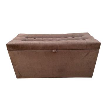 Imagem de Recamier puff baú estofado solteiro - marrom - NEGROMONTE STORE
