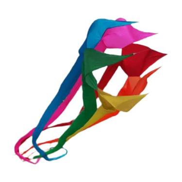 Imagem de kowaku Kite flyer macio fácil de usar decoração versátil clássico rotativo cauda kite spinner kite para atividades de pastagens de praia de parque, Multicolorido
