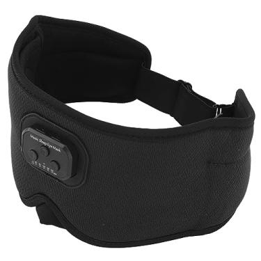 Imagem de Protetor Ocular Sem Fio 3D, 15 Horas de Reprodução Contínua 5 Engrenagens Timing Fones de Ouvido para Dormir Protetor Ocular 3 Em 1 Sem Fio Ajustável para Casa (Preto)