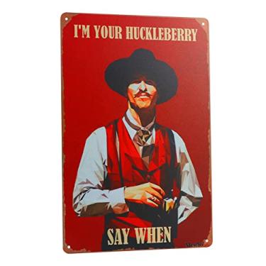 Imagem de West Cowboy Movie Tin Sign,Vintage I'm Your Huckleberry Metal Sign,Holliday Movie Poster Iron Sign,Dominic Wall Decor for Bars,Garage,Cafes,Pubs 8x12-color 5
