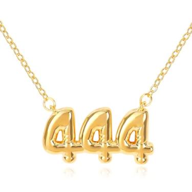 Imagem de Colar com número de ângulo de bolha 111 222 333 444 555 666 777 888 999 para mulheres, pingente de número da sorte banhado a ouro 18K, numerologia, joias, amizade, presente de aniversário, dia dos