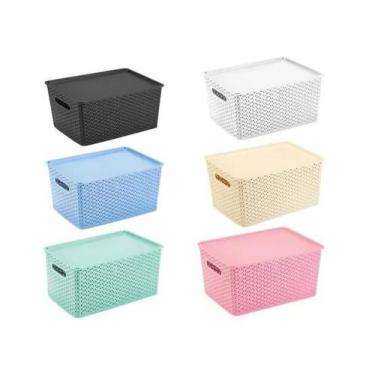 Imagem de Caixa Organizadora Rattan Empilhável de 2 Litros Oferta IMPERDÍVEL - P