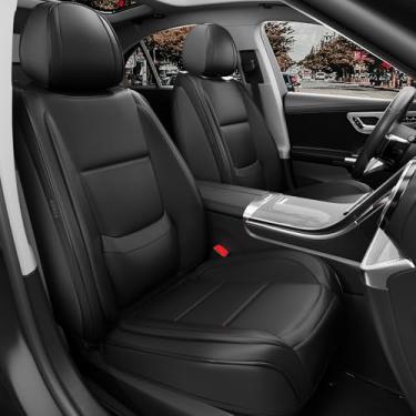 Imagem de Capas de assento de carro assentos dianteiros, capas de assento de couro universais para a maioria dos veículos caminhonete SUV, cobertura total acessórios de capa de assentos automotivos (bancos
