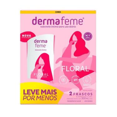 Imagem de Kit Dermafeme Floral 2 unidades 200ml, Sabonete Intimo