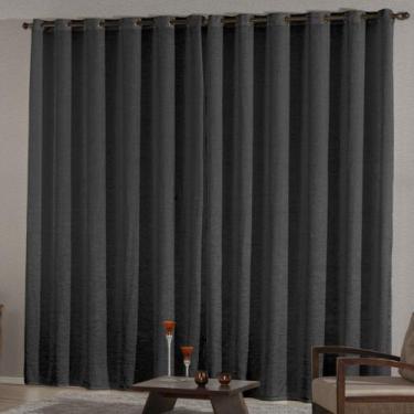 Imagem de Cortina Sala Seda Amassada 3.00m x 2,50m Varão Simples - Paulo César, 