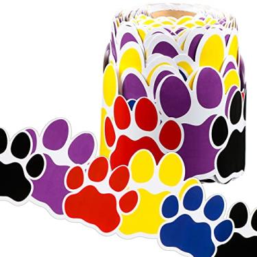 Imagem de Panelee Borda com estampa de pata, quadro de avisos, borboletas, flores, abelha, espaço, inspirador, decoração fofa para sala de aula, quadros de avisos, quadro-negro, decoração de parede