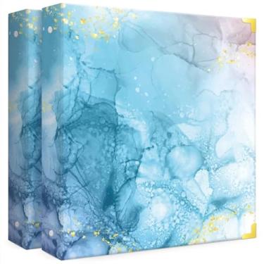 Imagem de Fichário elegante com 3 anéis de 2,5 cm, bonito organizador de fichário de três anéis para papel tamanho carta, fichário de 2,5 cm com divisórias e etiquetas, capa dura premium para casa, escola