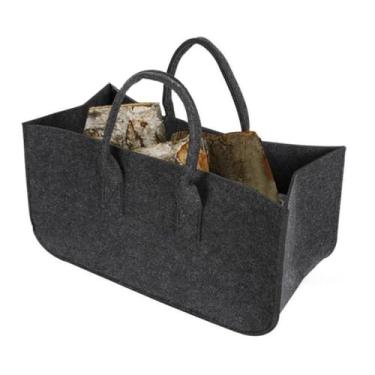 Imagem de Cestas de armazenamento de feltro, sacola de compras de feltro de grande capacidade com alças para sacos de compras de jornais de lenha