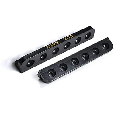 Imagem de ZHANGDONG Tacos de sinuca para tacos de bilhar acessórios de bilhar 6 furos de plástico montado na parede Snooker bar de bilhar acessórios de rack de armazenamento 9,8