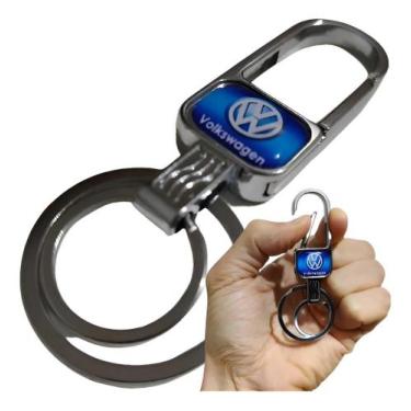 Imagem de Chaveiro Metal Volkswagen Mosquetão Argola Dupla Chave Carro Moto Luxo