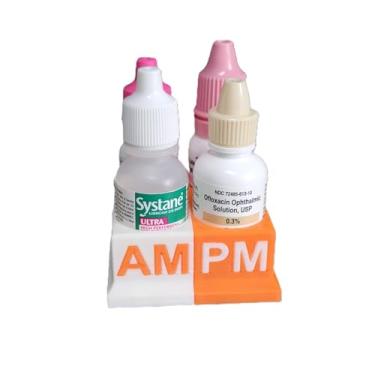 Imagem de Znet3D Organizador e rastreador de frascos de colírio – 4 compartimentos AM/PM (branco/laranja)