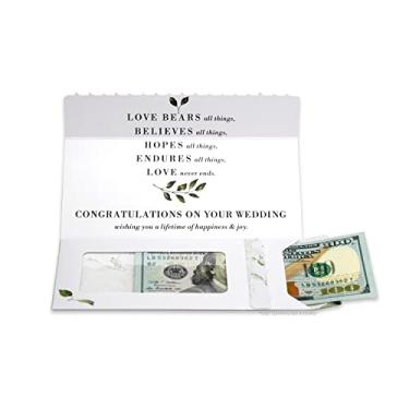 Imagem de ZipGifts Cartão de casamento | Porta-dinheiro com zíper com janela de plástico transparente para dinheiro, cheque e vale-presente (Love is Patient), casamento | Love is Patient