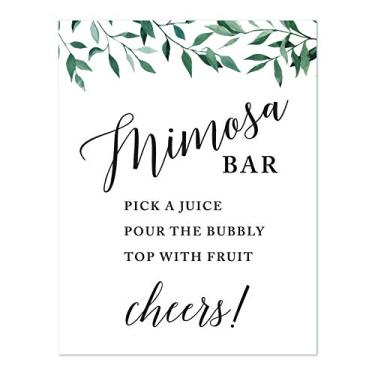 Imagem de Andaz Press Greenery 21,5 x 28 cm Placa de festa de casamento Parte 2 Coleção de alimentos e álcool, Alcohol Mimosa Diy
